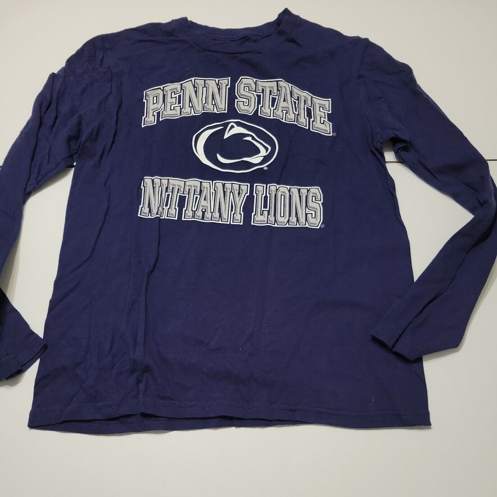 Penn State College Boys Casual Top Blue Silver Long Sleeve Nittany Lions Stretch